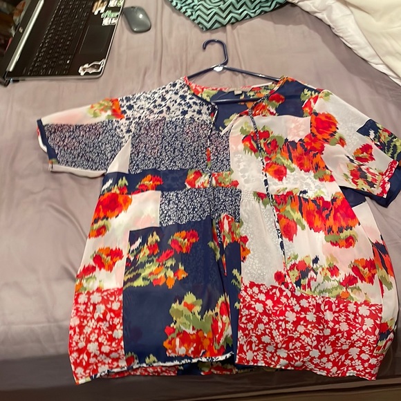 SOLD Patchwork Sheer Top - Picture 1 of 3